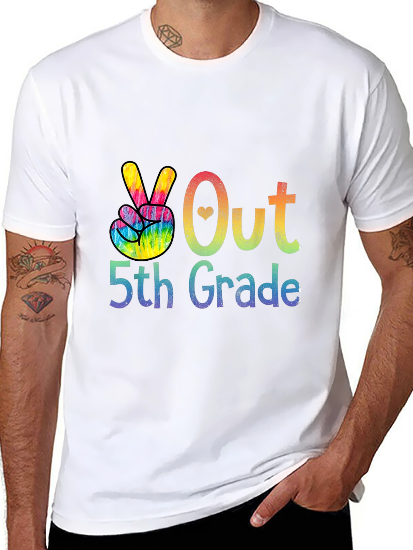 Peace Out 5th Grade Tie Dye T-Shirt