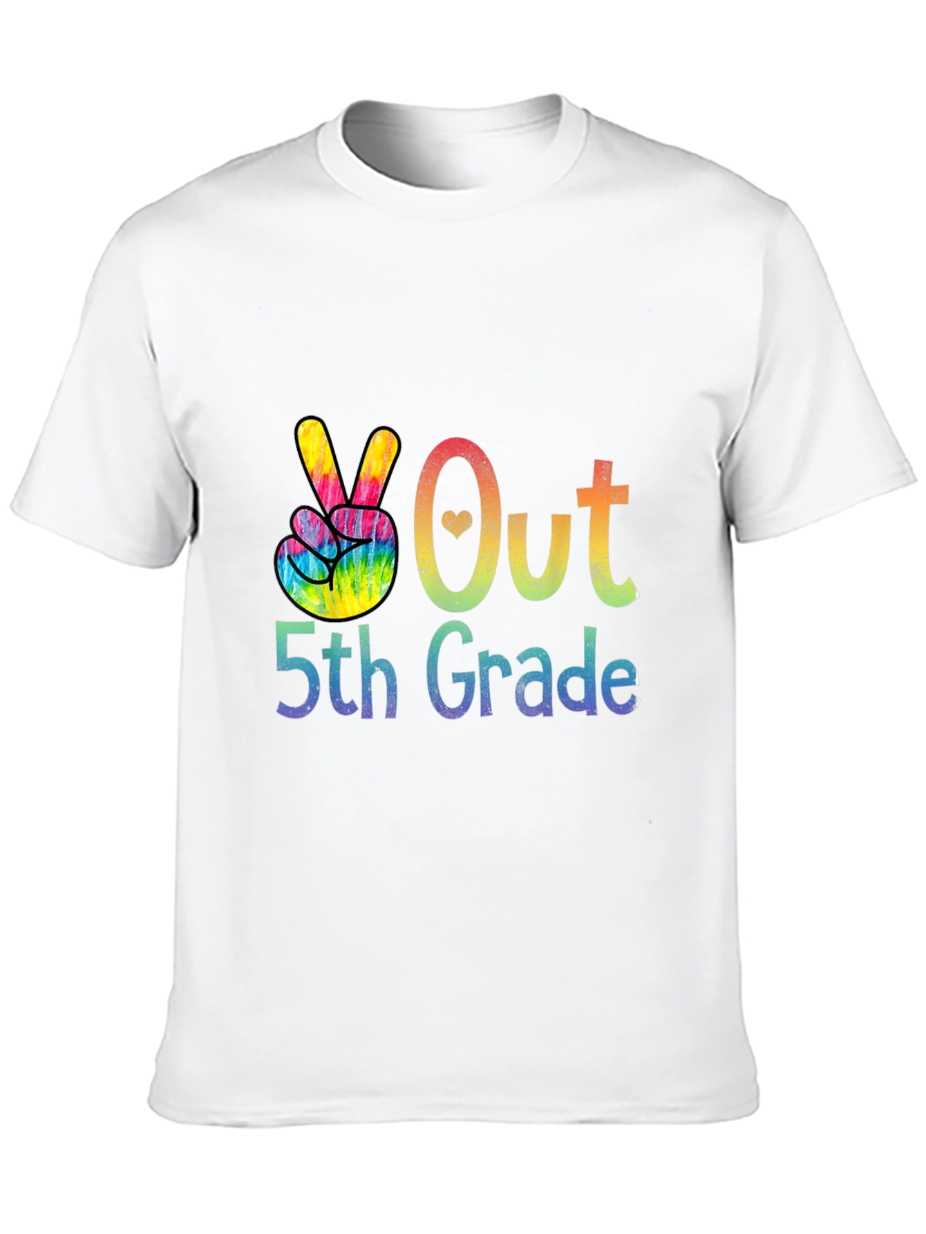 Peace Out 5th Grade Tie Dye T-Shirt