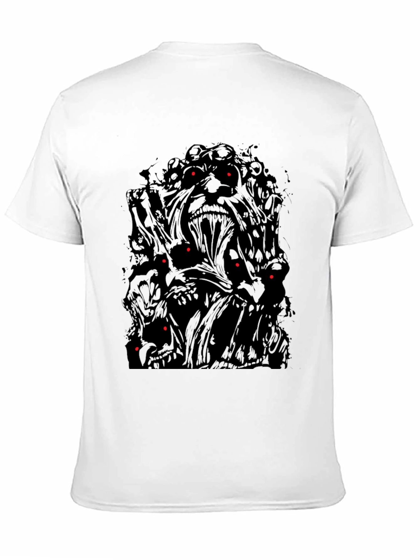 Mens Black Graphic Tee - Monster Design