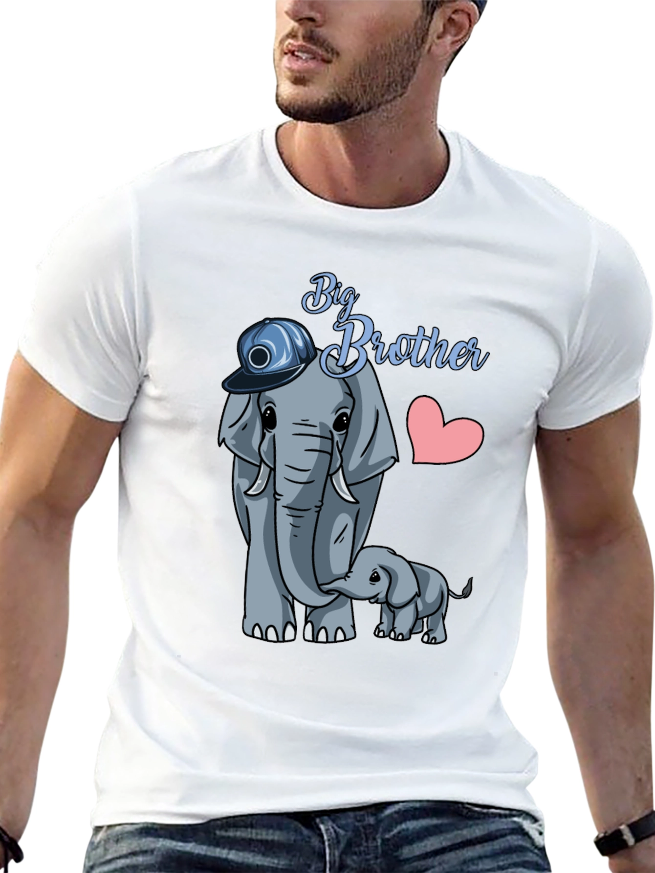 Big Brother Elephant Tee - Cute Family Matching Shirt