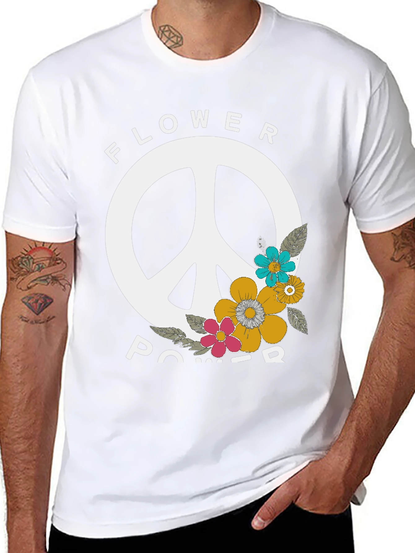 Flower Power Peace Sign T-Shirt