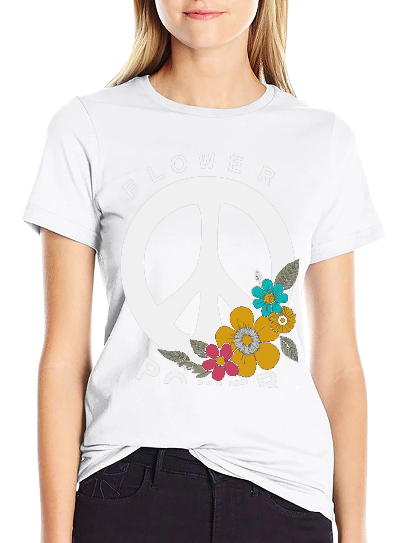 Flower Power Peace Sign T-Shirt