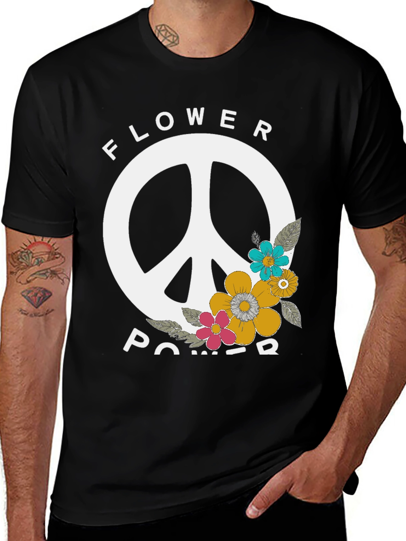 Flower Power Peace Sign T-Shirt