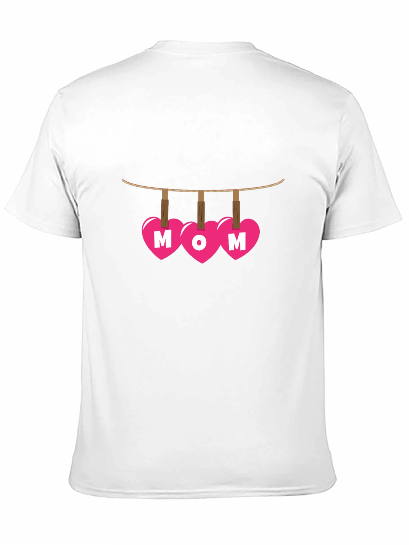 Mom Heart Clothesline Graphic T-Shirt