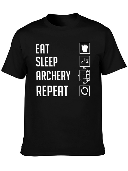 Eat Sleep Archery Repeat Black T-Shirt