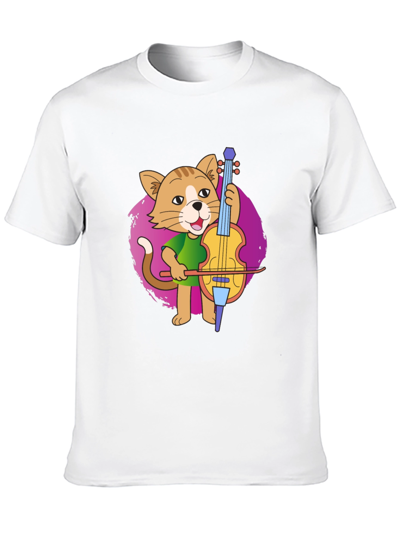 Cat Cellist T-Shirt: Musical Feline Tee