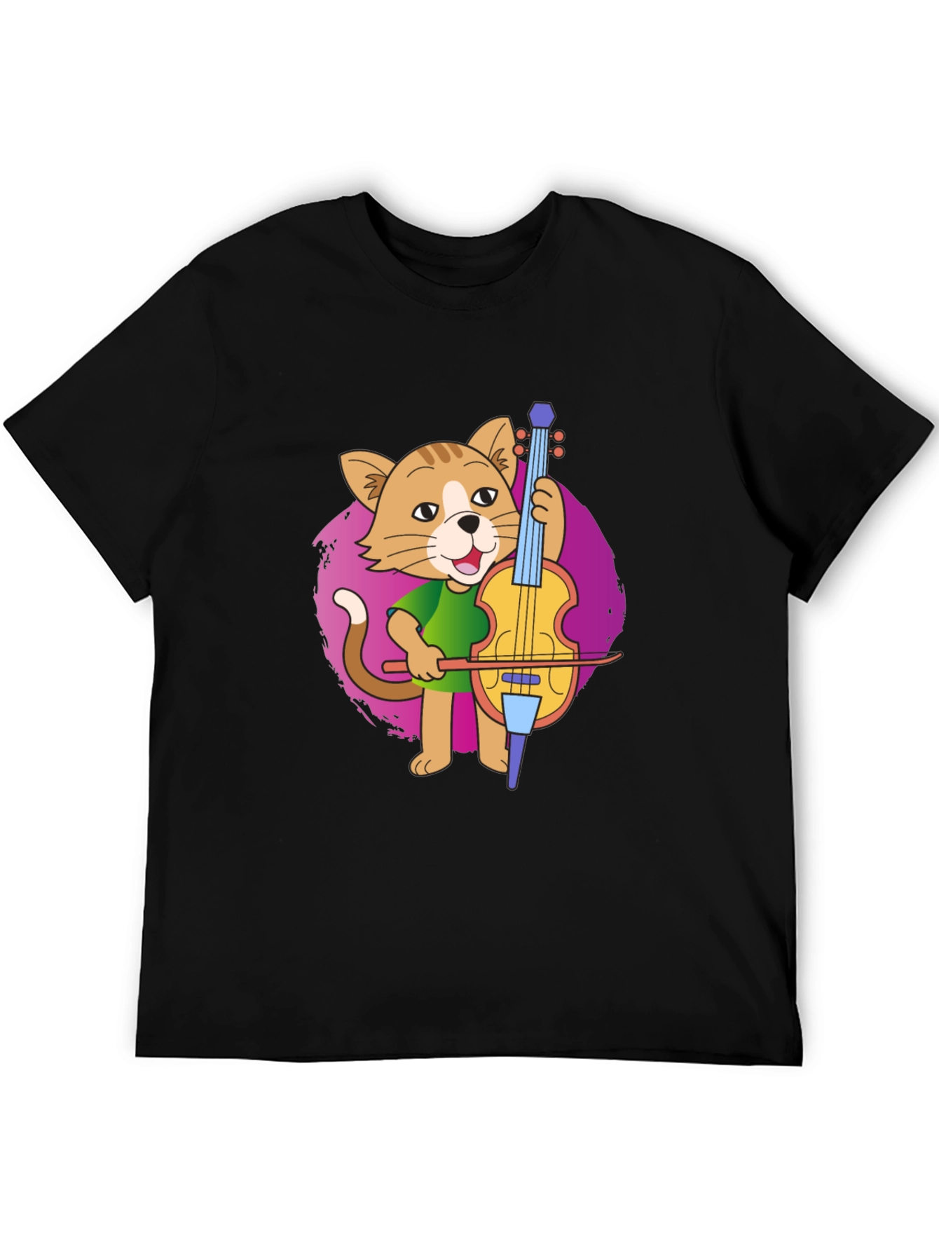 Cat Cellist T-Shirt: Musical Feline Tee