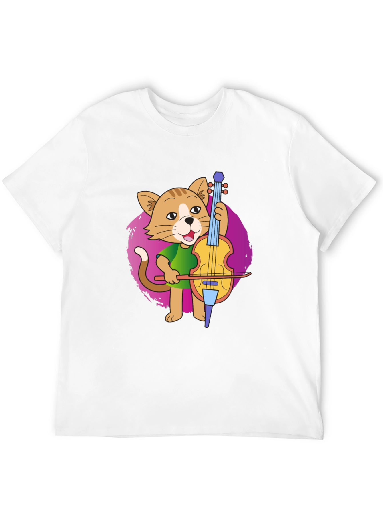 Cat Cellist T-Shirt: Musical Feline Tee