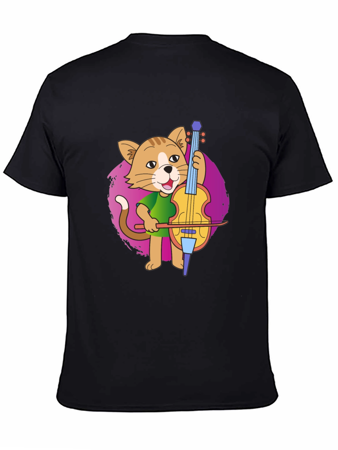 Cat Cellist T-Shirt: Musical Feline Tee