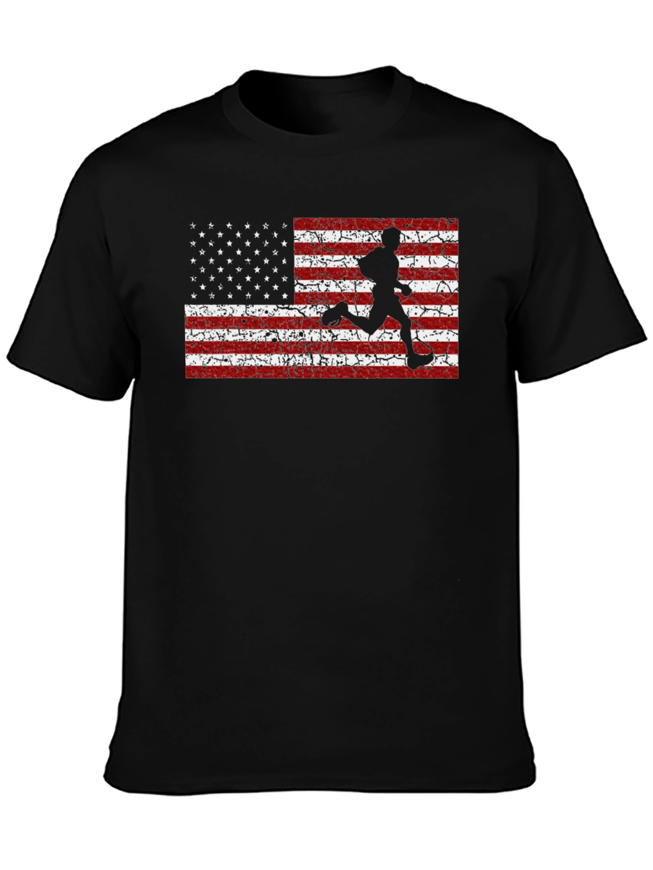 American Flag Runner Graphic T-Shirt