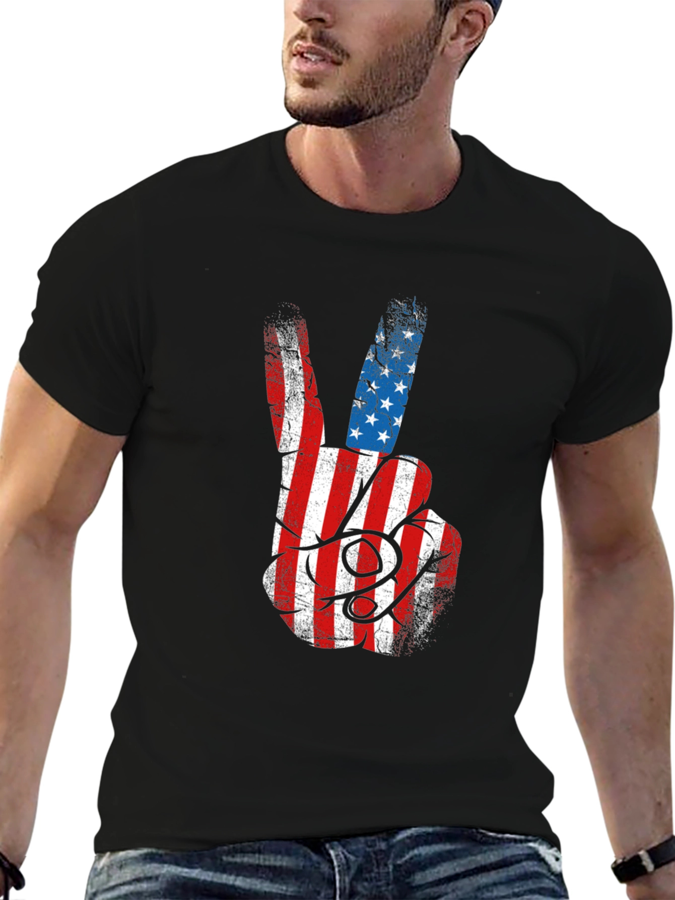American Flag Peace Sign Graphic Tee