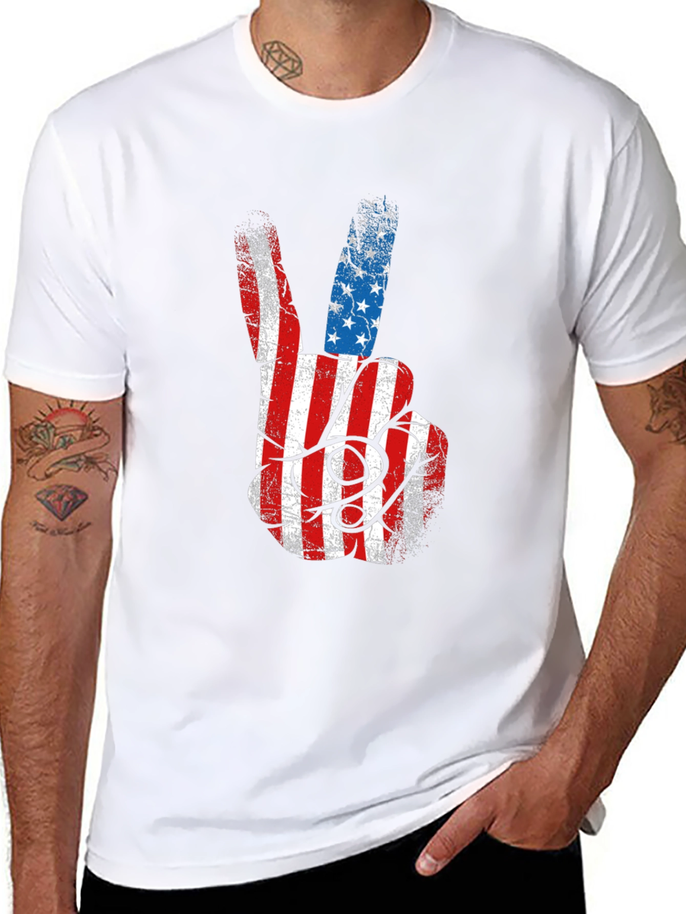 American Flag Peace Sign Graphic Tee