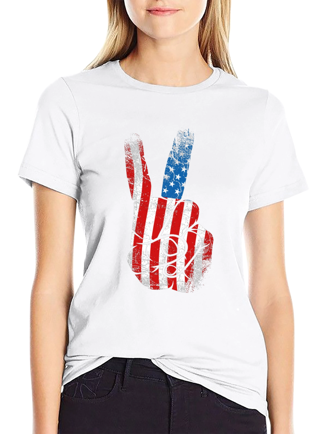 American Flag Peace Sign Graphic Tee