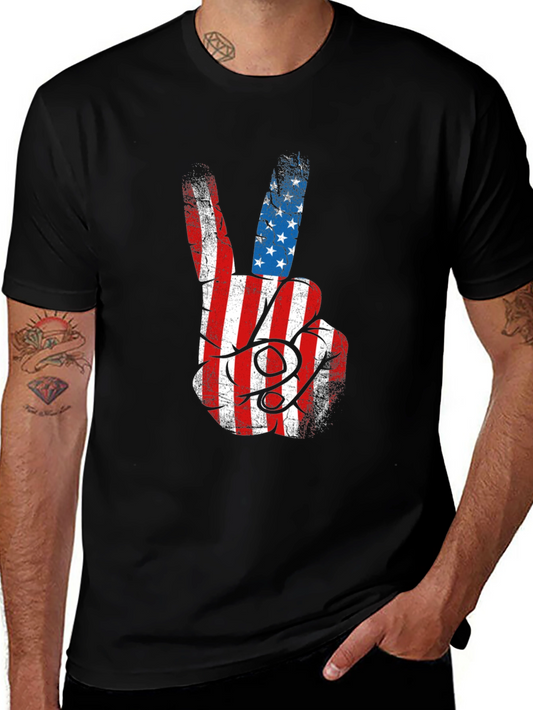 American Flag Peace Sign Graphic Tee