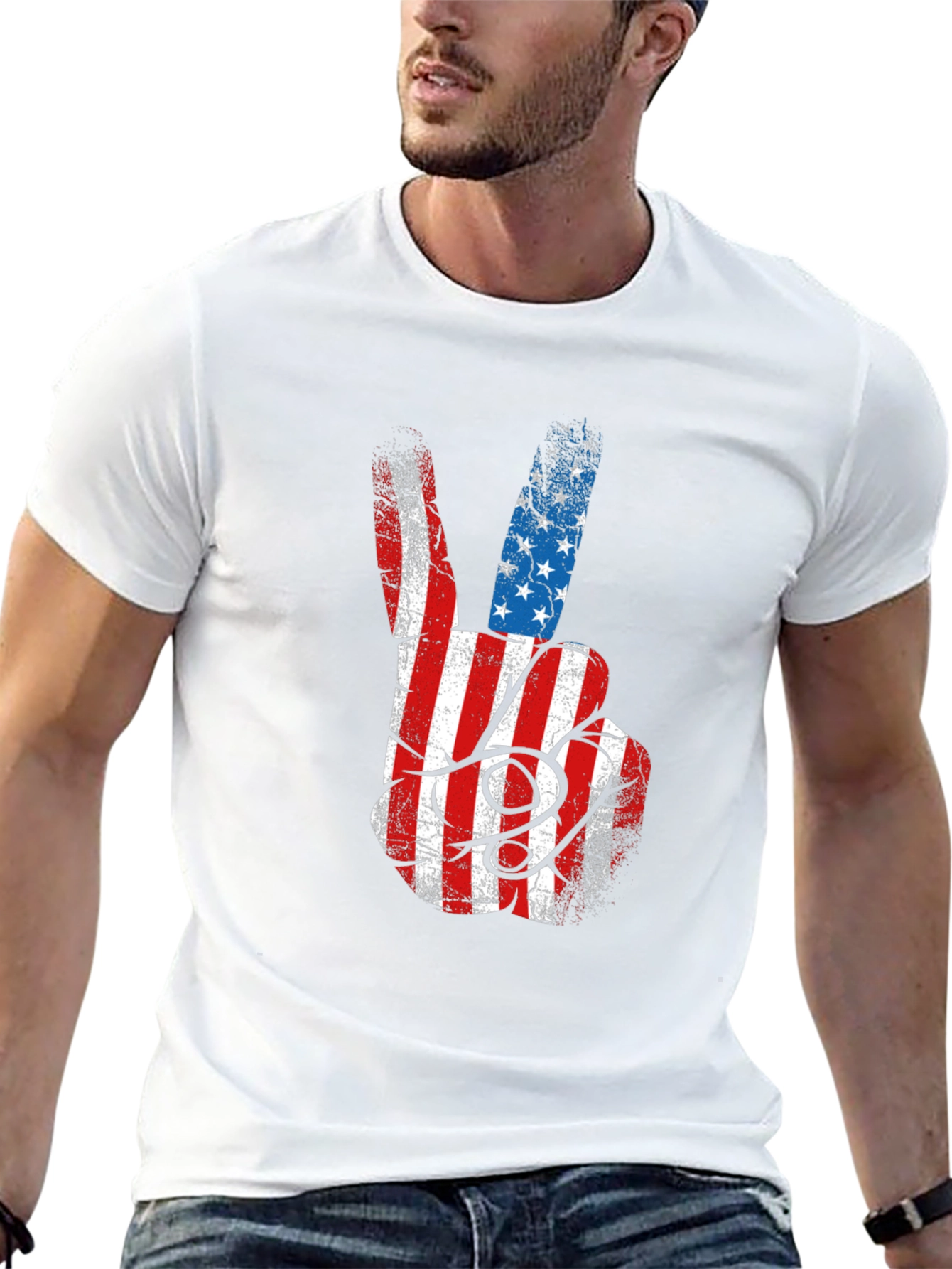 American Flag Peace Sign Graphic Tee