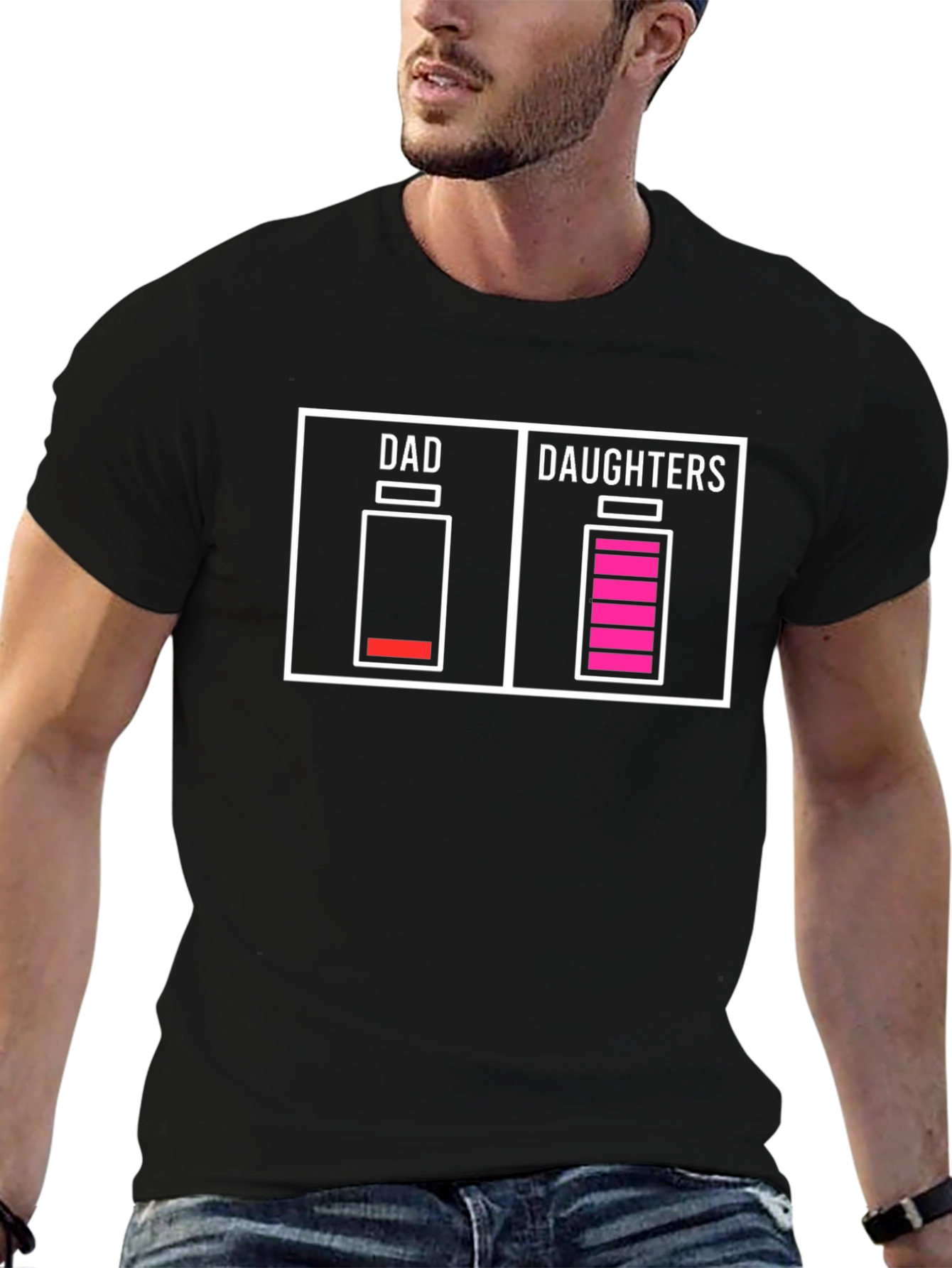 Dad Low Battery Daughters Full T-Shirt