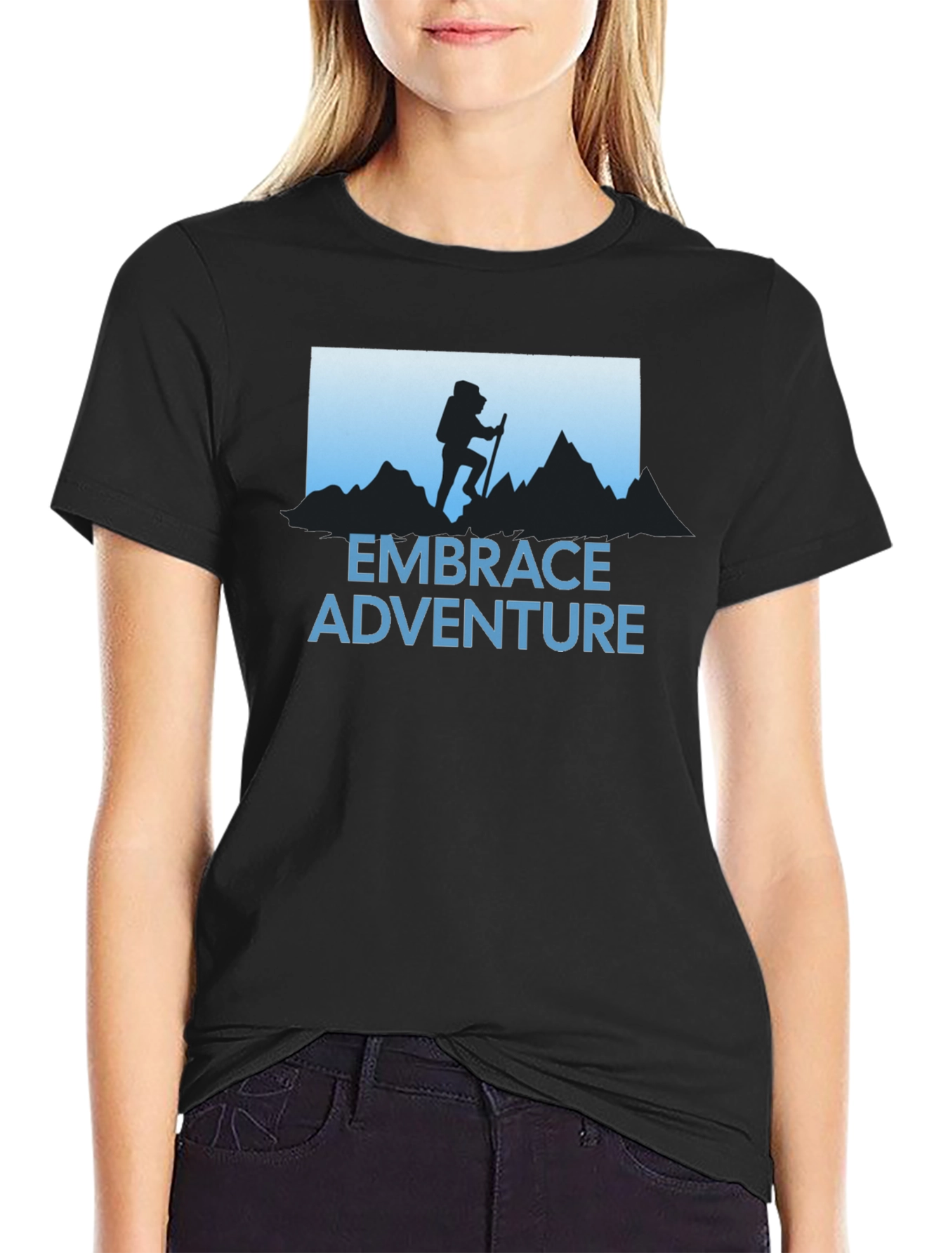 Embrace Adventure T-Shirt - Hiker Silhouette Graphic Tee
