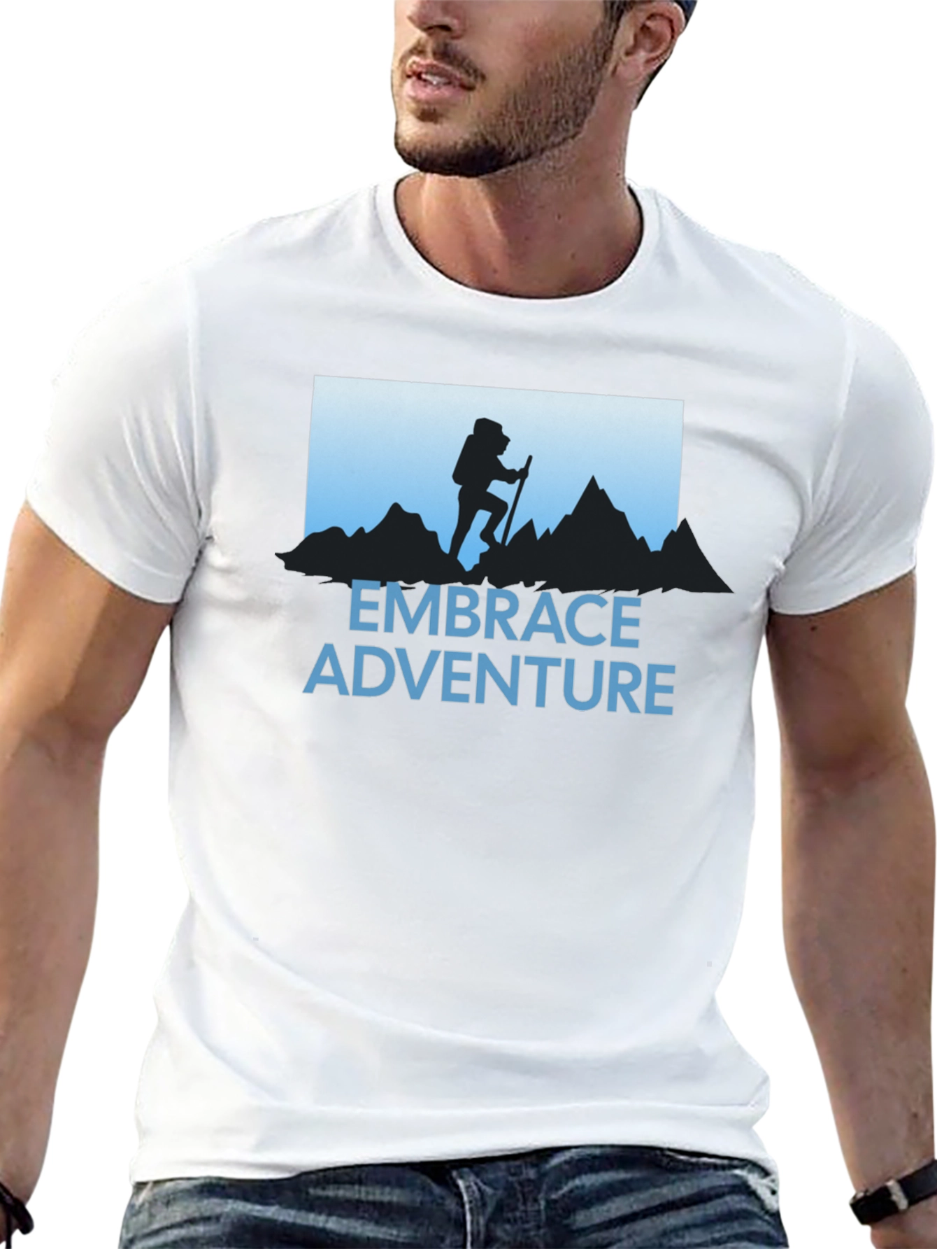 Embrace Adventure T-Shirt - Hiker Silhouette Graphic Tee