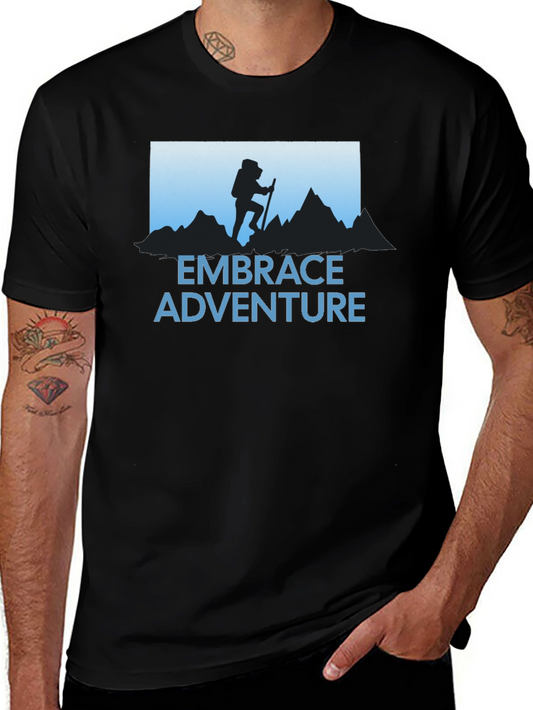 Embrace Adventure T-Shirt - Hiker Silhouette Graphic Tee