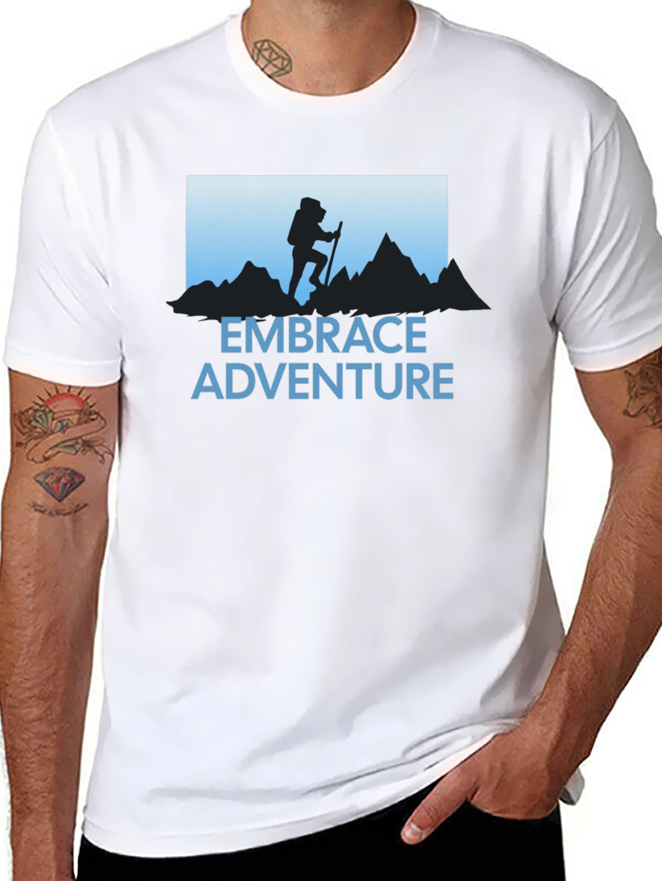 Embrace Adventure T-Shirt - Hiker Silhouette Graphic Tee