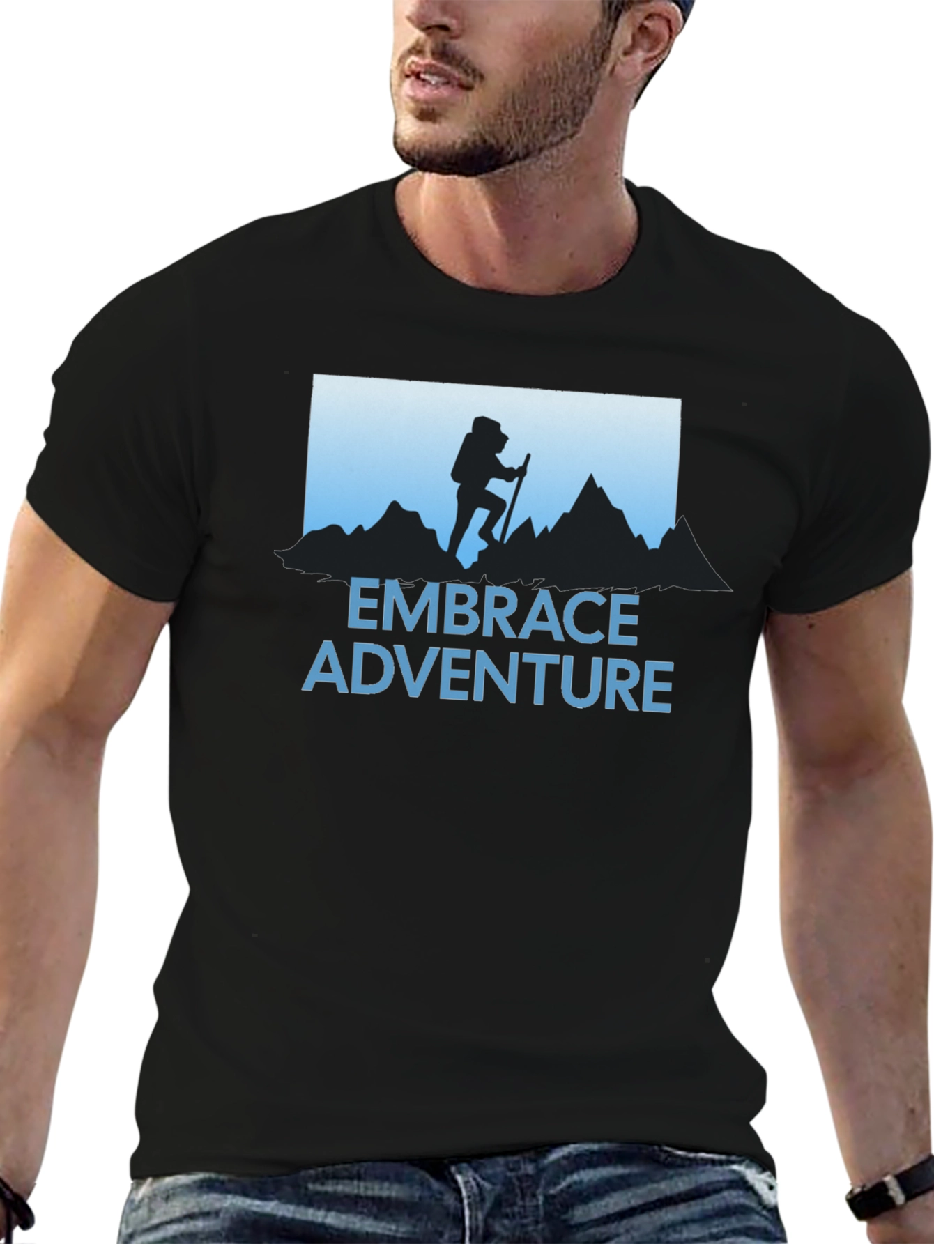 Embrace Adventure T-Shirt - Hiker Silhouette Graphic Tee