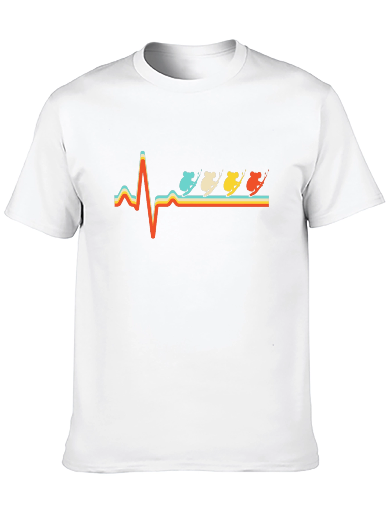 Koala Skiing Heartbeat T-Shirt