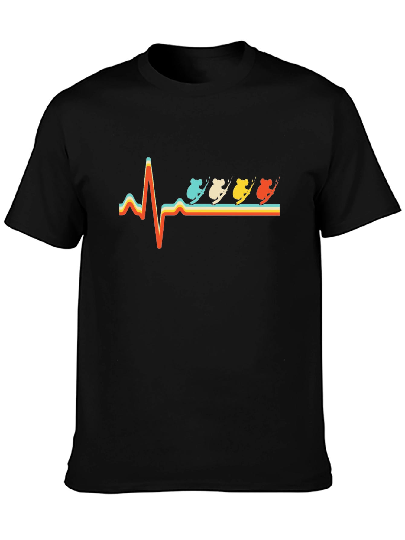 Koala Skiing Heartbeat T-Shirt