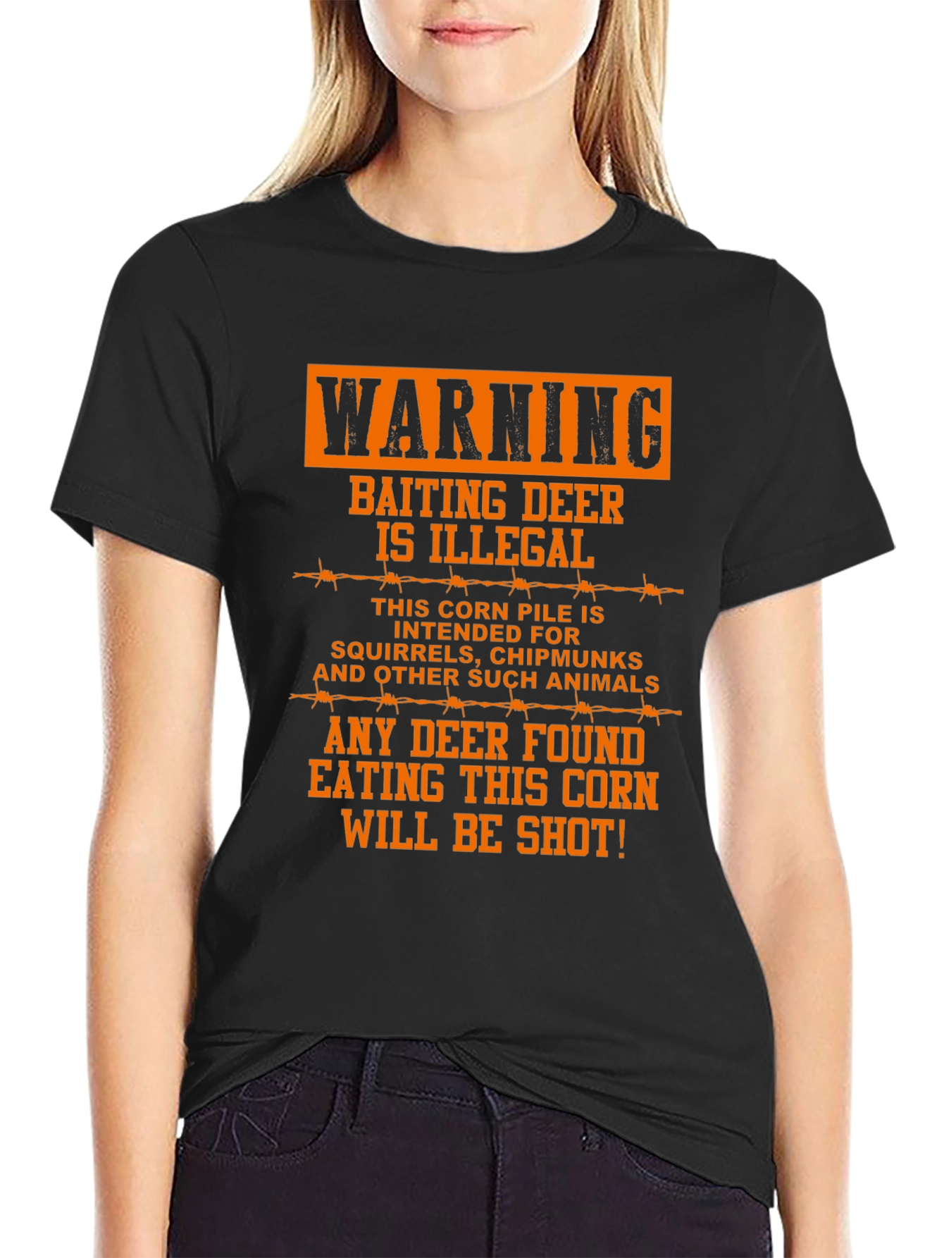 Warning Baiting Deer T-Shirt - Funny Hunting Tee