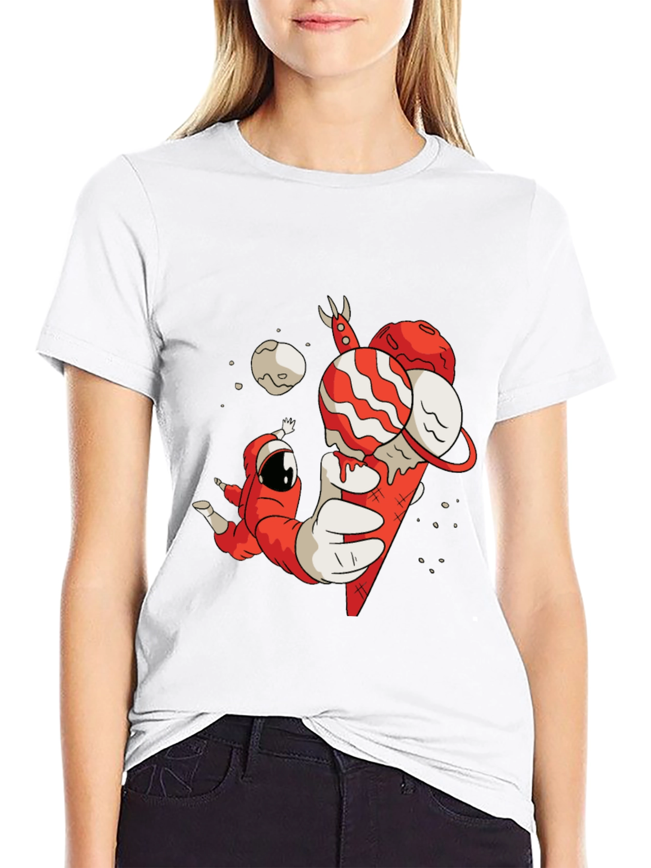 Astronaut Ice Cream Cone Graphic Tee