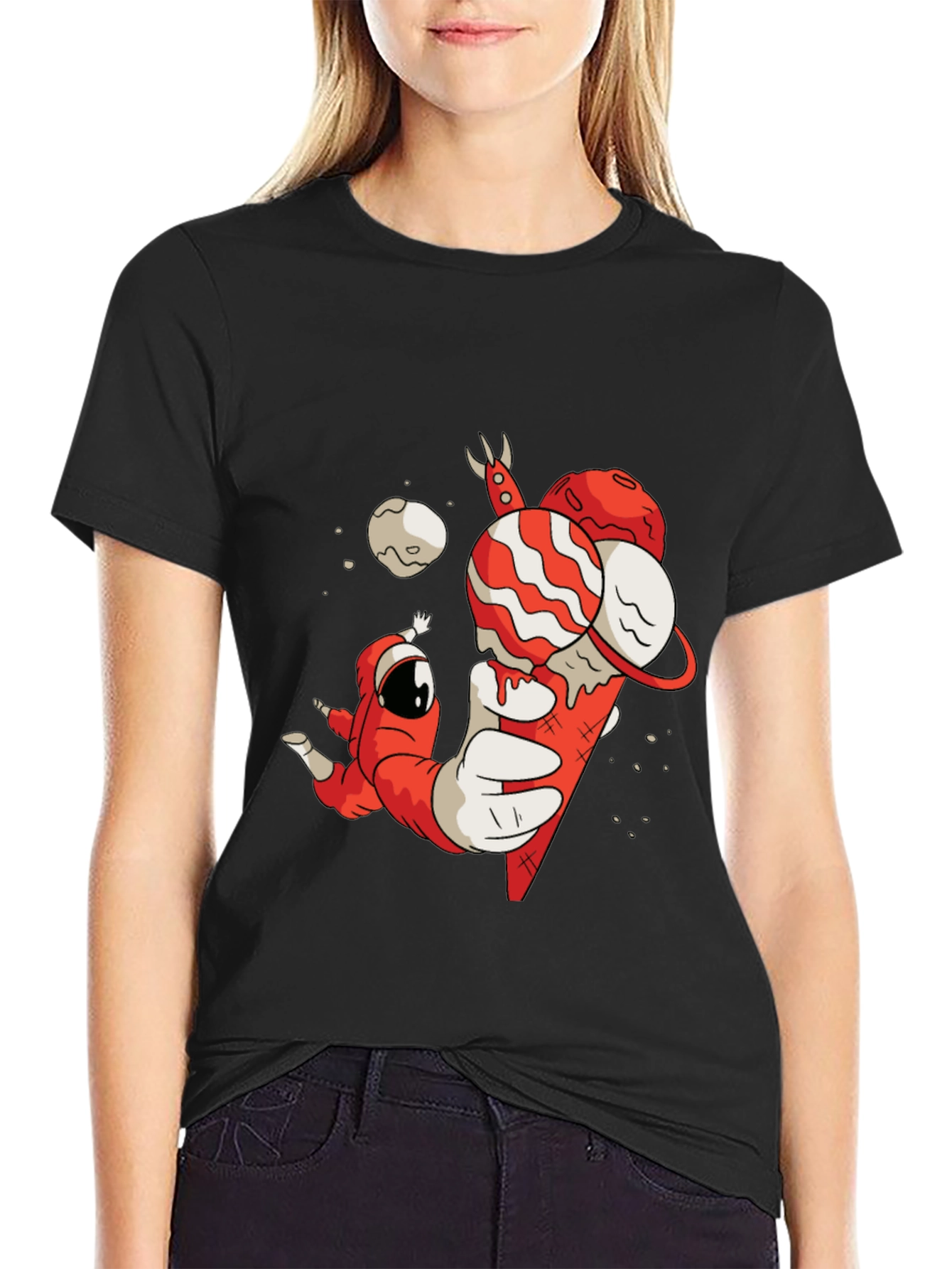 Astronaut Ice Cream Cone Graphic Tee