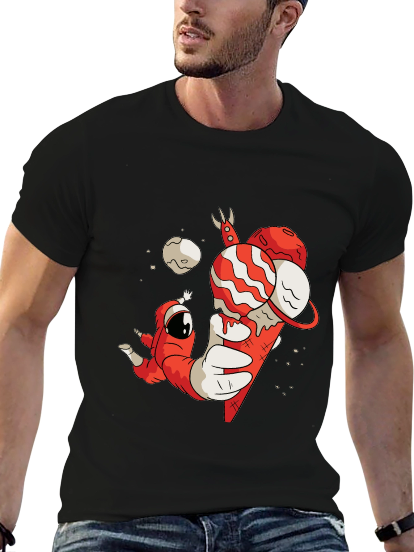 Astronaut Ice Cream Cone Graphic Tee