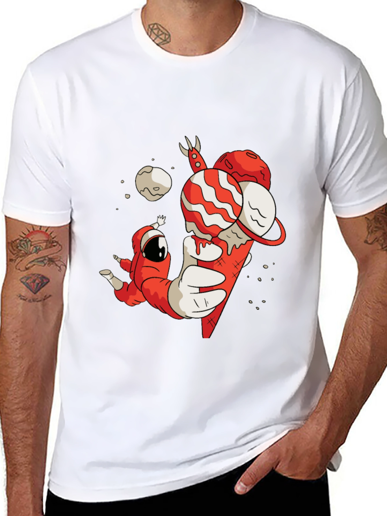 Astronaut Ice Cream Cone Graphic Tee