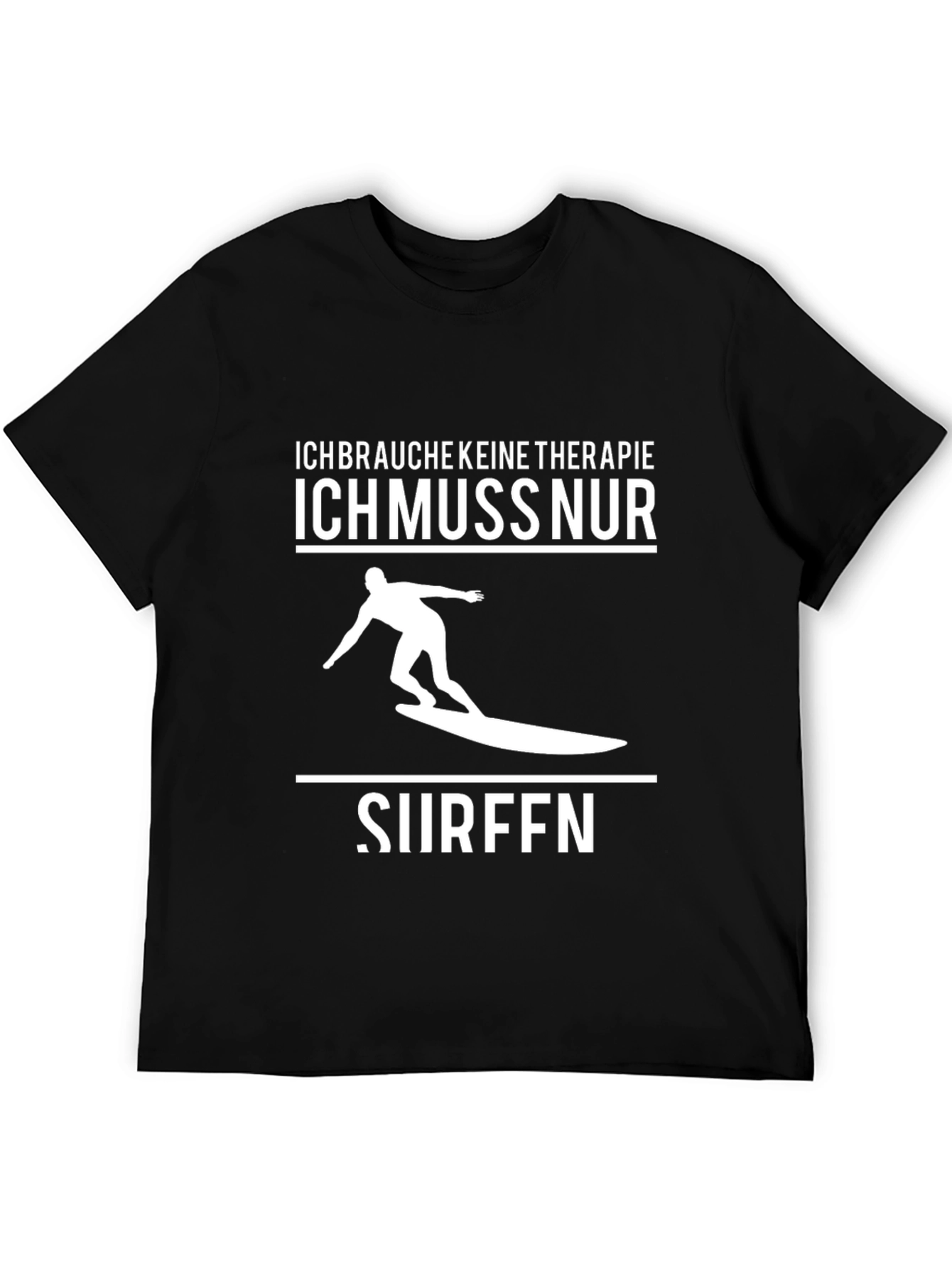 Surfing Therapy T-Shirt - Mens Black Cotton Tee