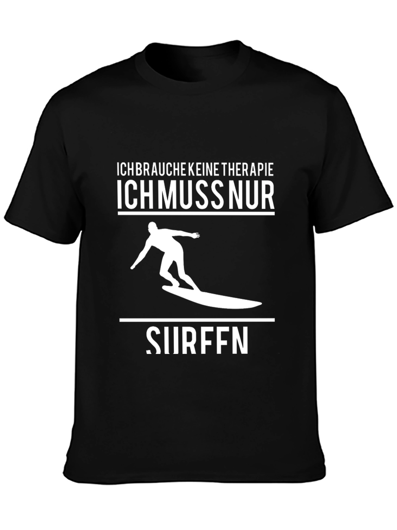 Surfing Therapy T-Shirt - Mens Black Cotton Tee
