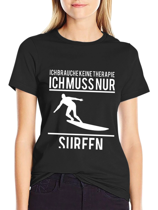 Surfing Therapy T-Shirt - Mens Black Cotton Tee