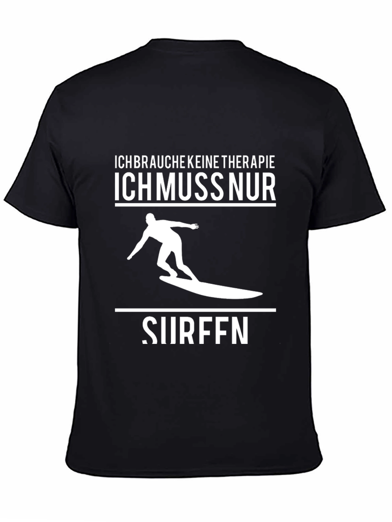 Surfing Therapy T-Shirt - Mens Black Cotton Tee