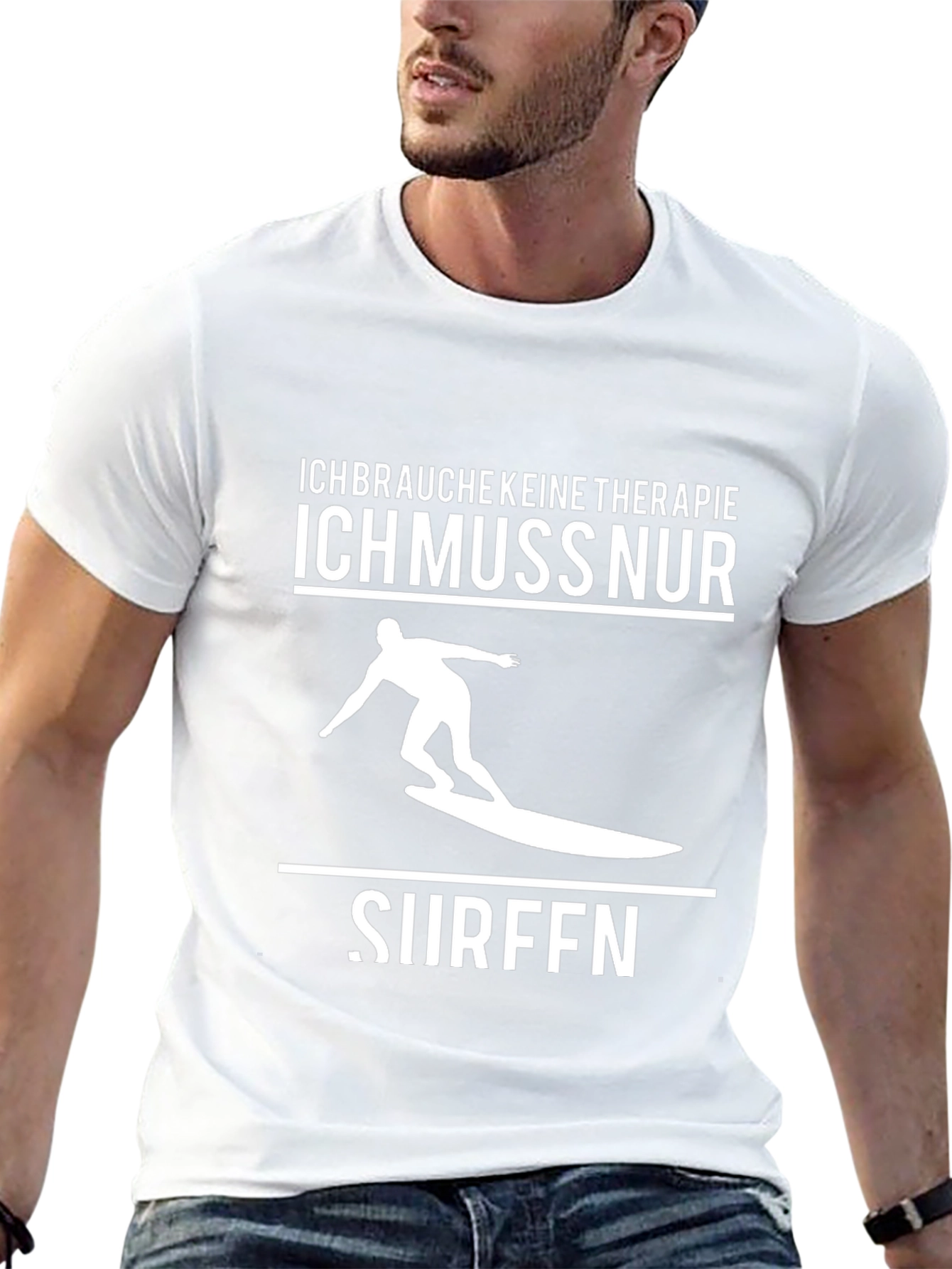 Surfing Therapy T-Shirt - Mens Black Cotton Tee