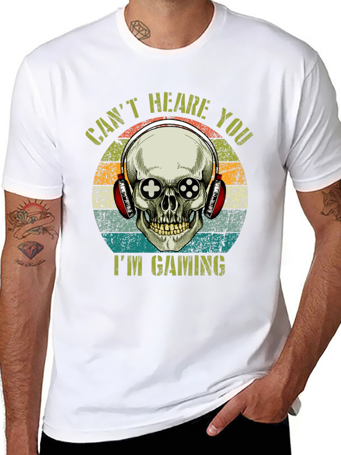 Gamer Skull T-Shirt: Cant Hear You Im Gaming!