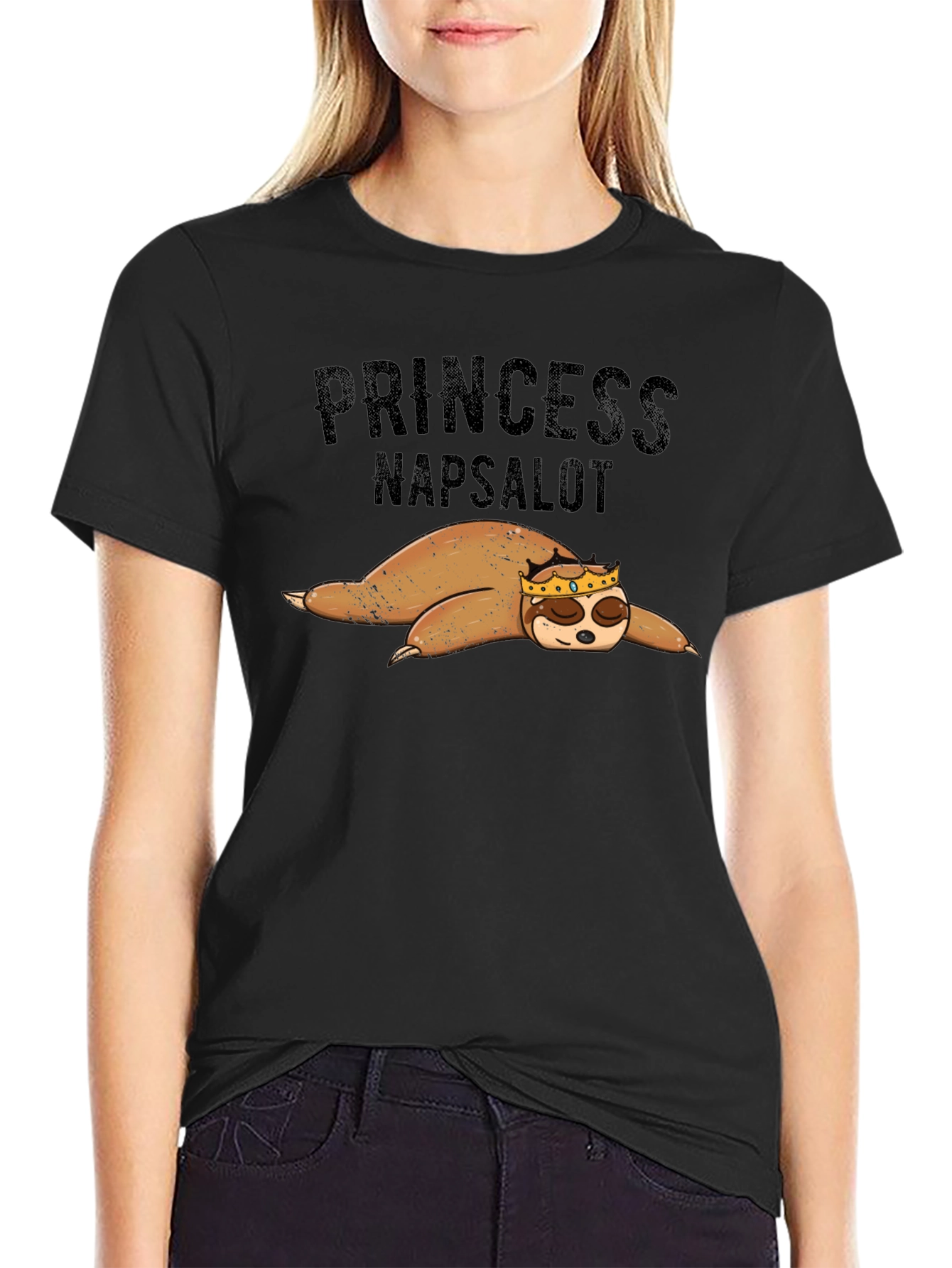 Princess Napsalot Sloth Funny T-Shirt