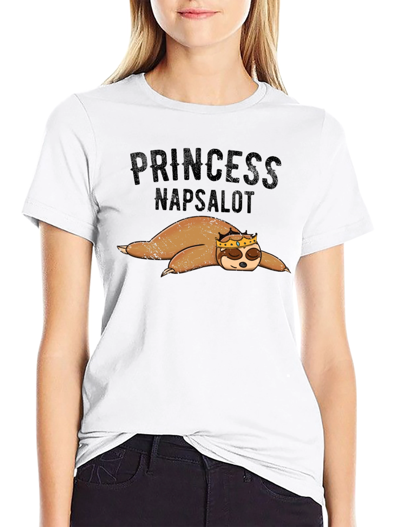 Princess Napsalot Sloth Funny T-Shirt