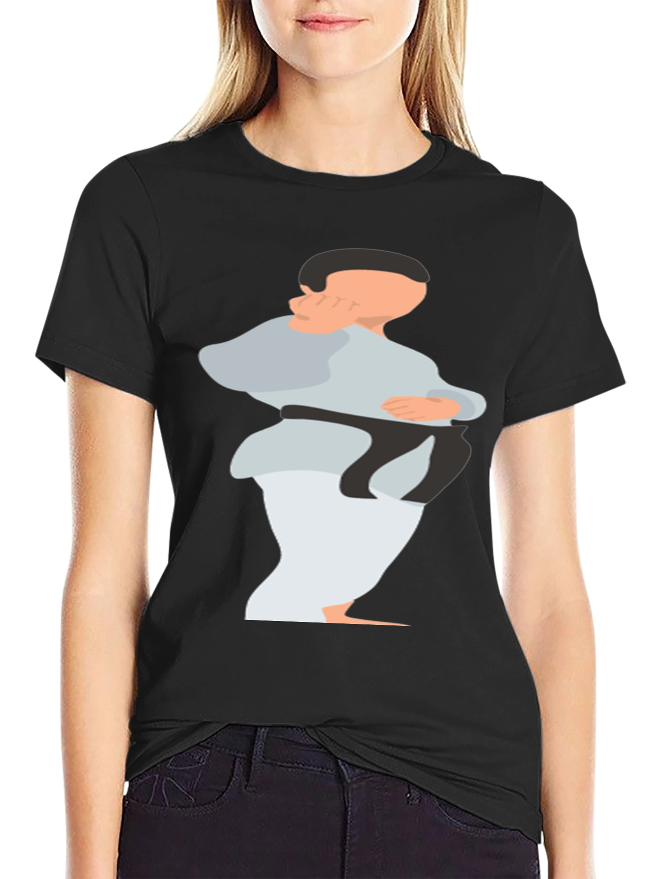Karate Graphic T-Shirt - Black Cotton Blend