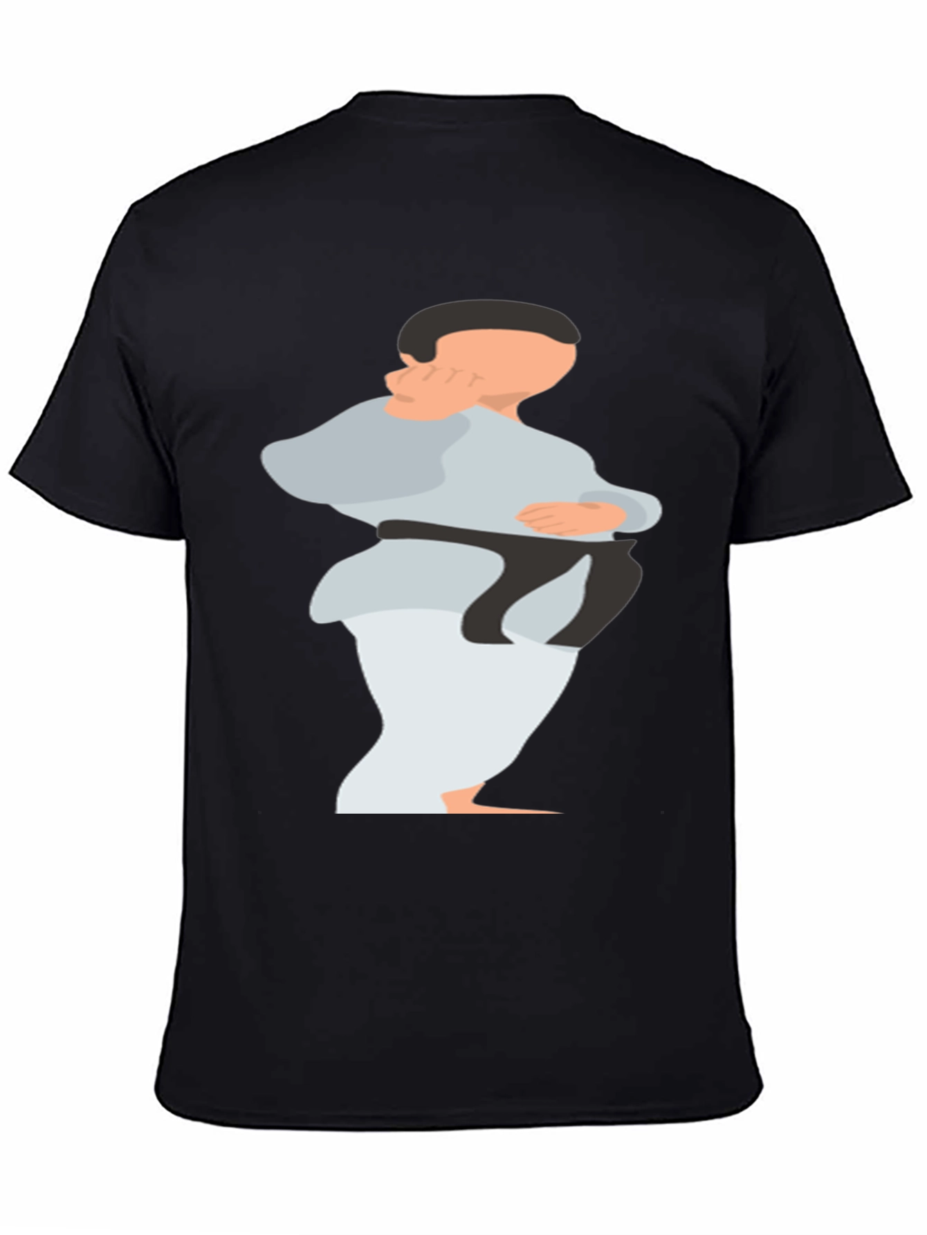 Karate Graphic T-Shirt - Black Cotton Blend