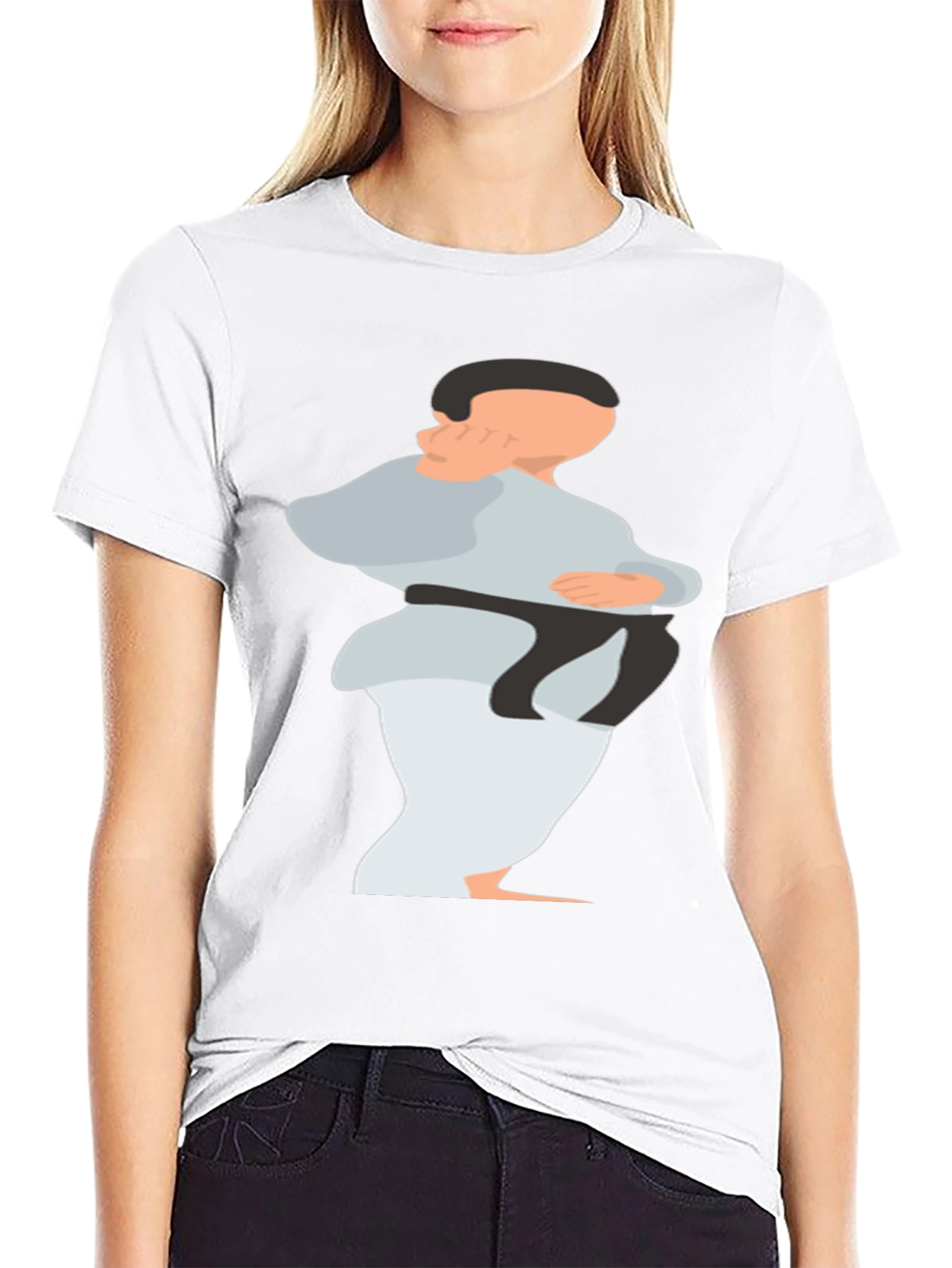 Karate Graphic T-Shirt - Black Cotton Blend