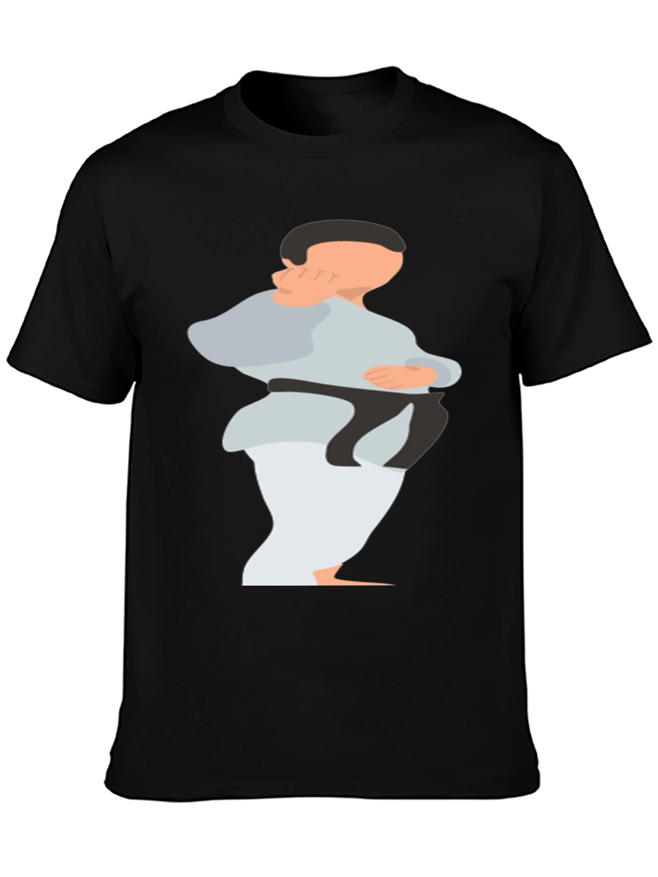 Karate Graphic T-Shirt - Black Cotton Blend