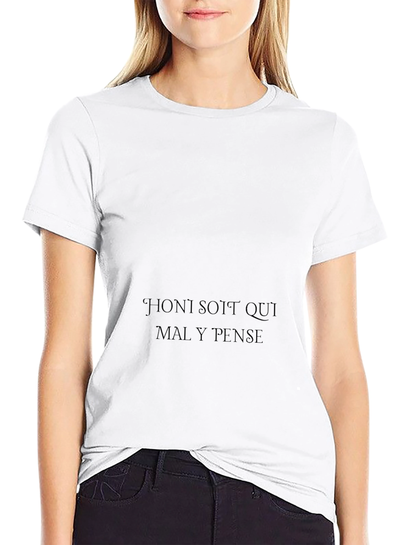 Black T-Shirt with Text Graphic