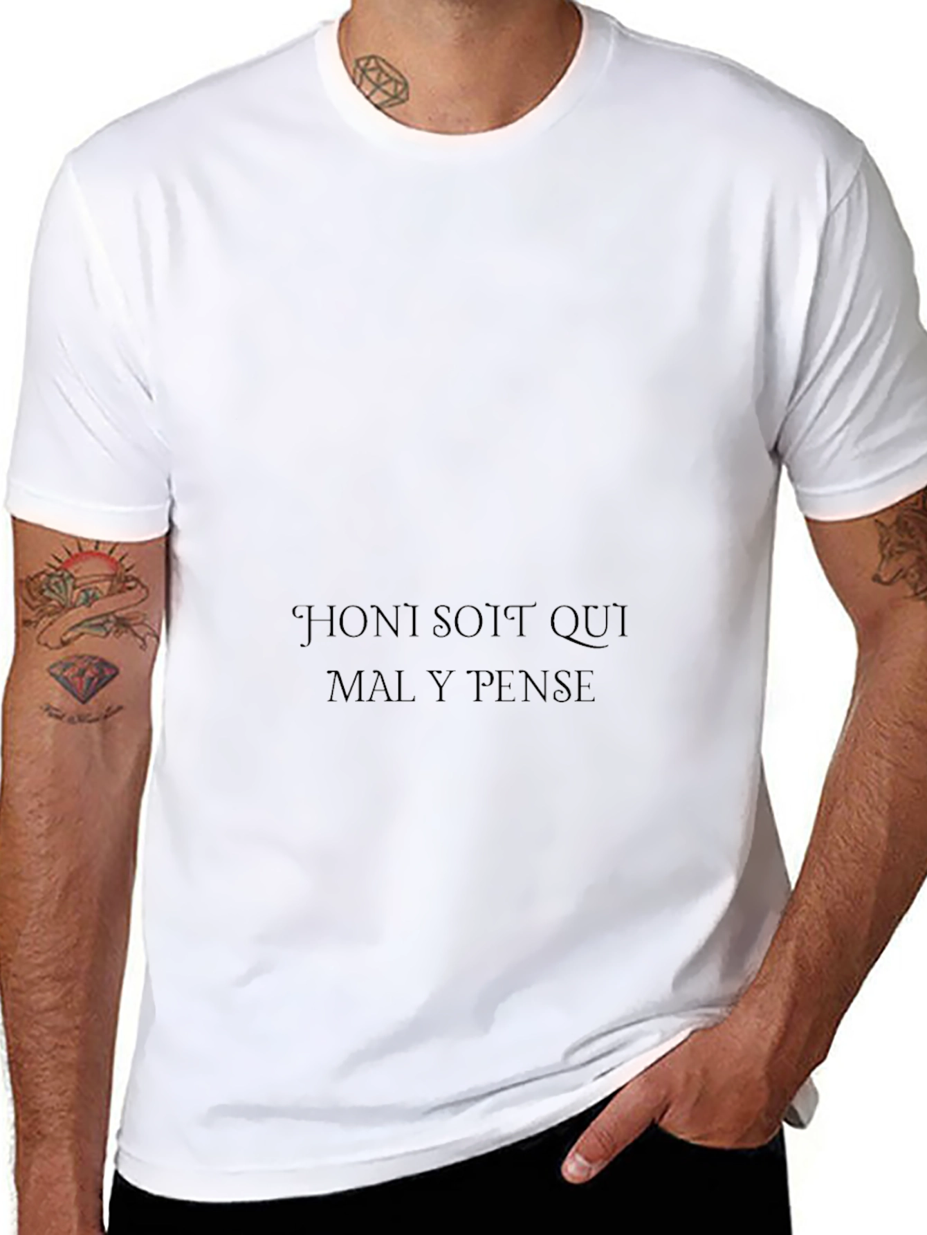 Black T-Shirt with Text Graphic