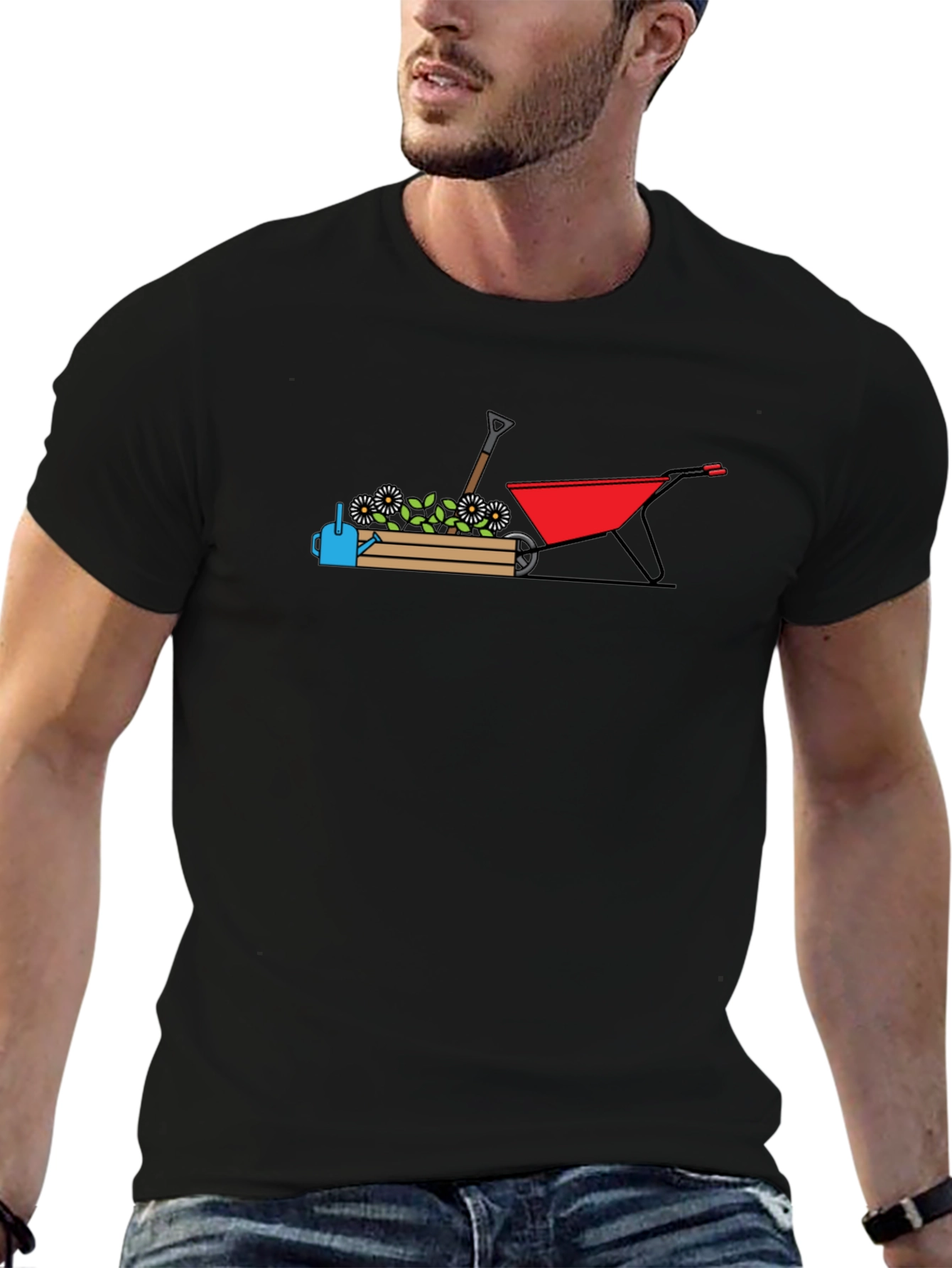 Gardening Graphic T-Shirt - Black Crew Neck Tee