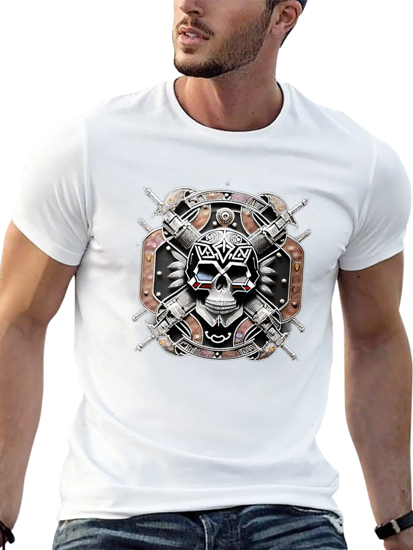 Skull & Swords T-Shirt - Edgy Graphic Tee