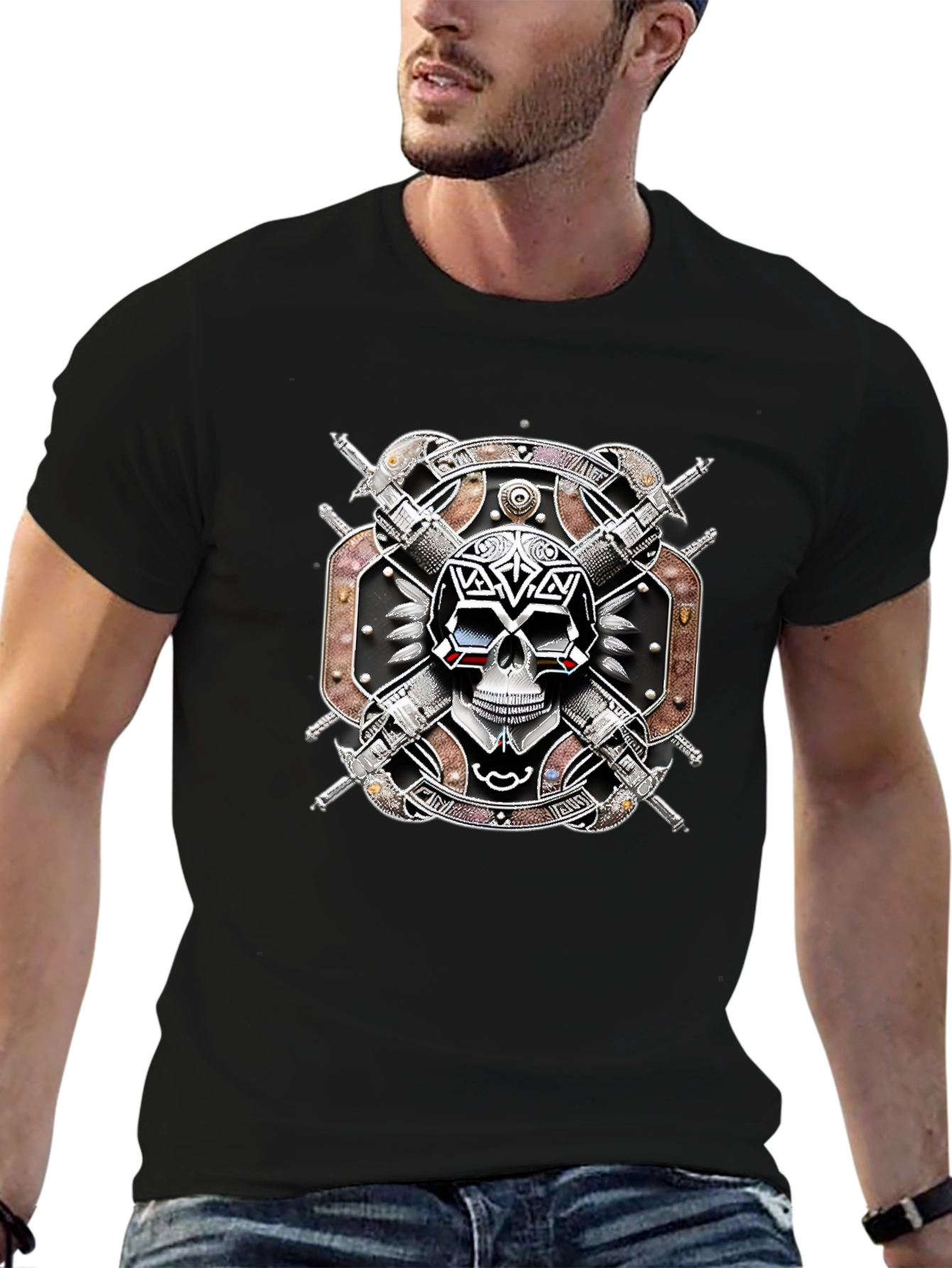 Skull & Swords T-Shirt - Edgy Graphic Tee