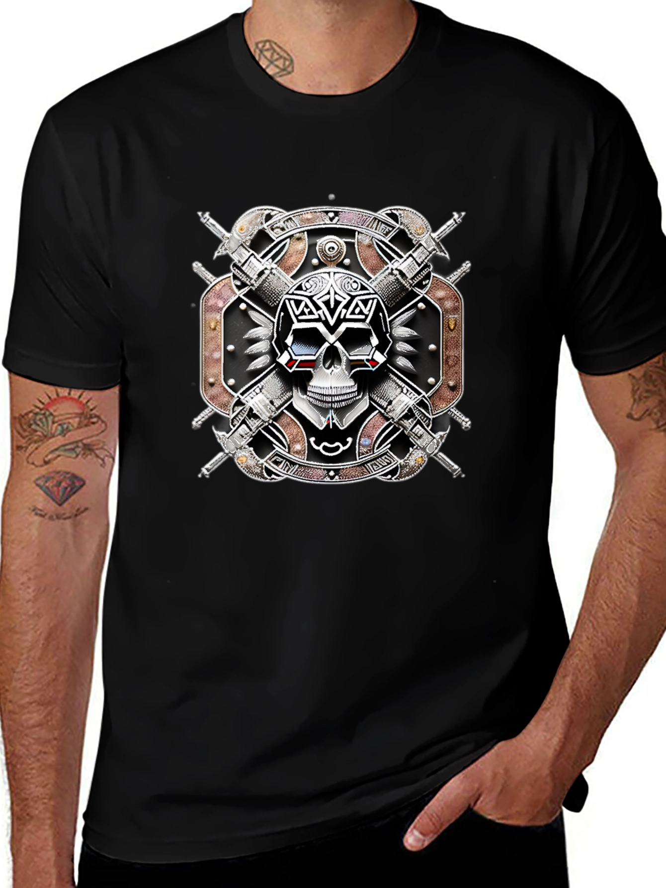 Skull & Swords T-Shirt - Edgy Graphic Tee